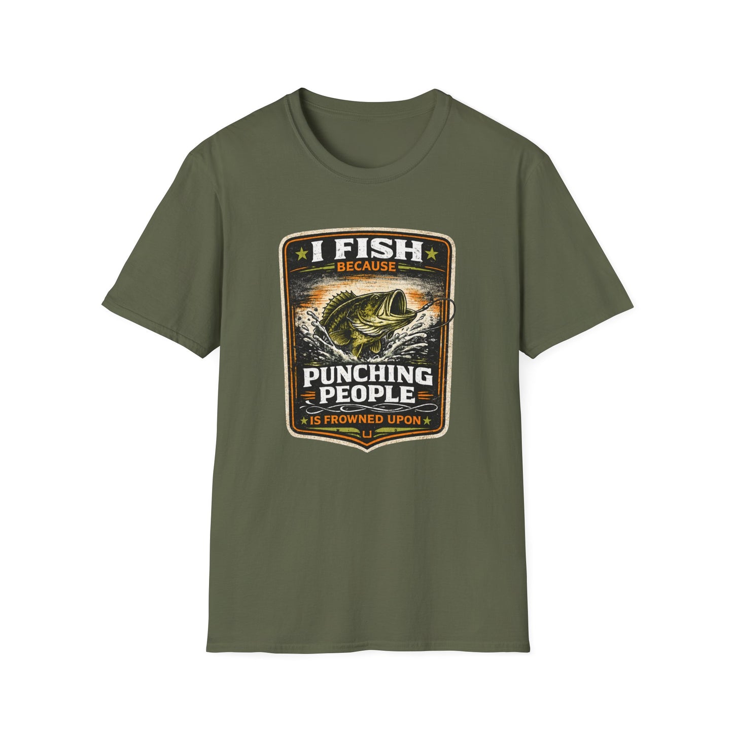 I Fish Because... Softstyle Fishing T-Shirt