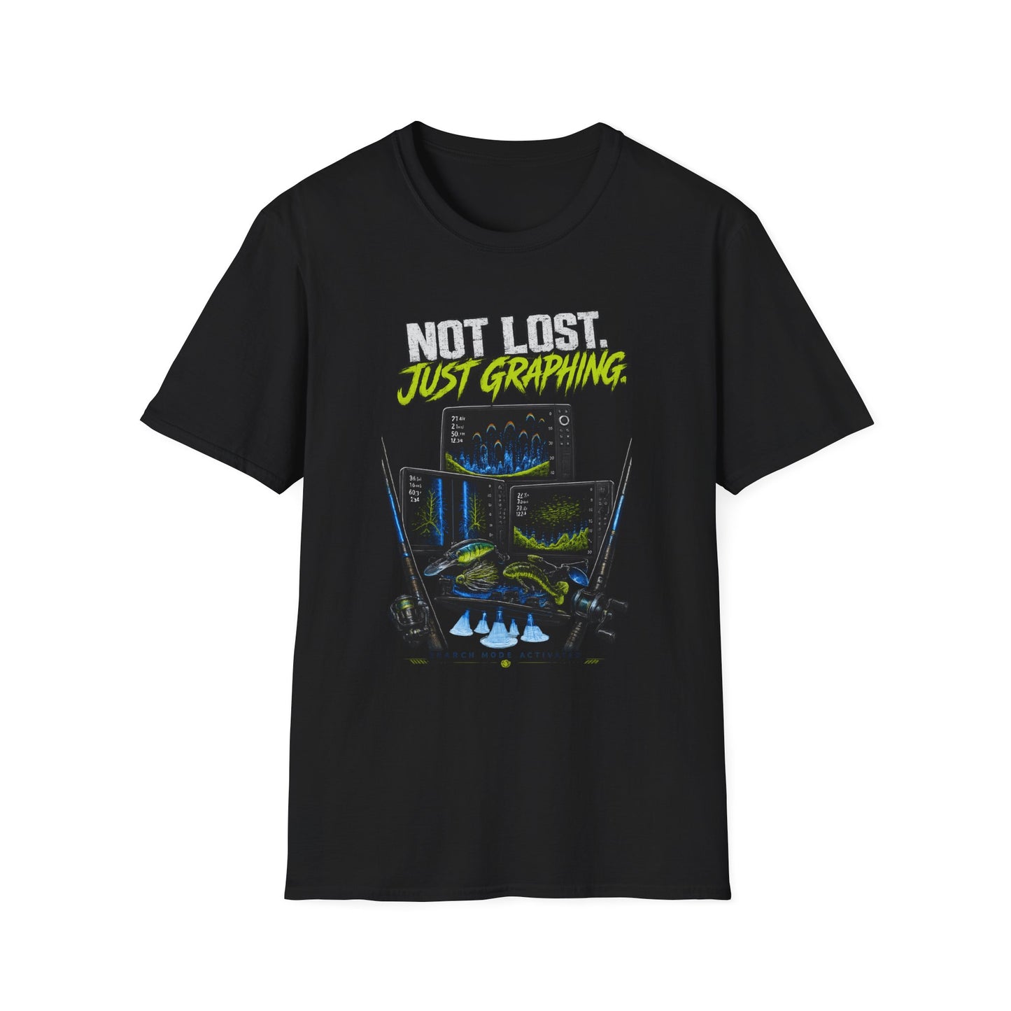Not Lost Just Graphing Softstyle Fishing T-Shirt
