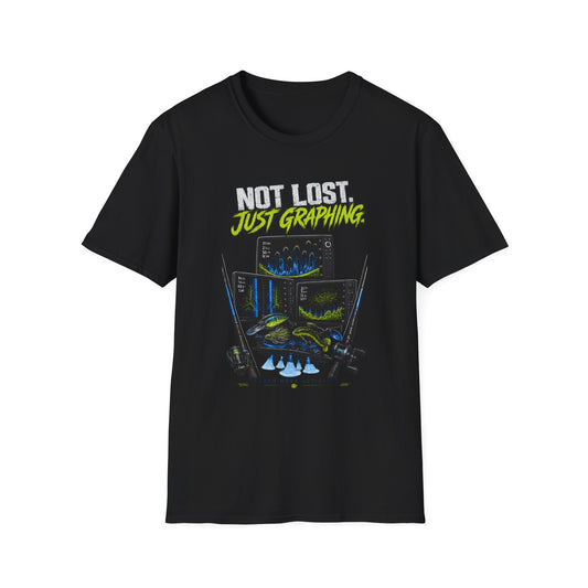 Not Lost Just Graphing Softstyle Fishing T-Shirt