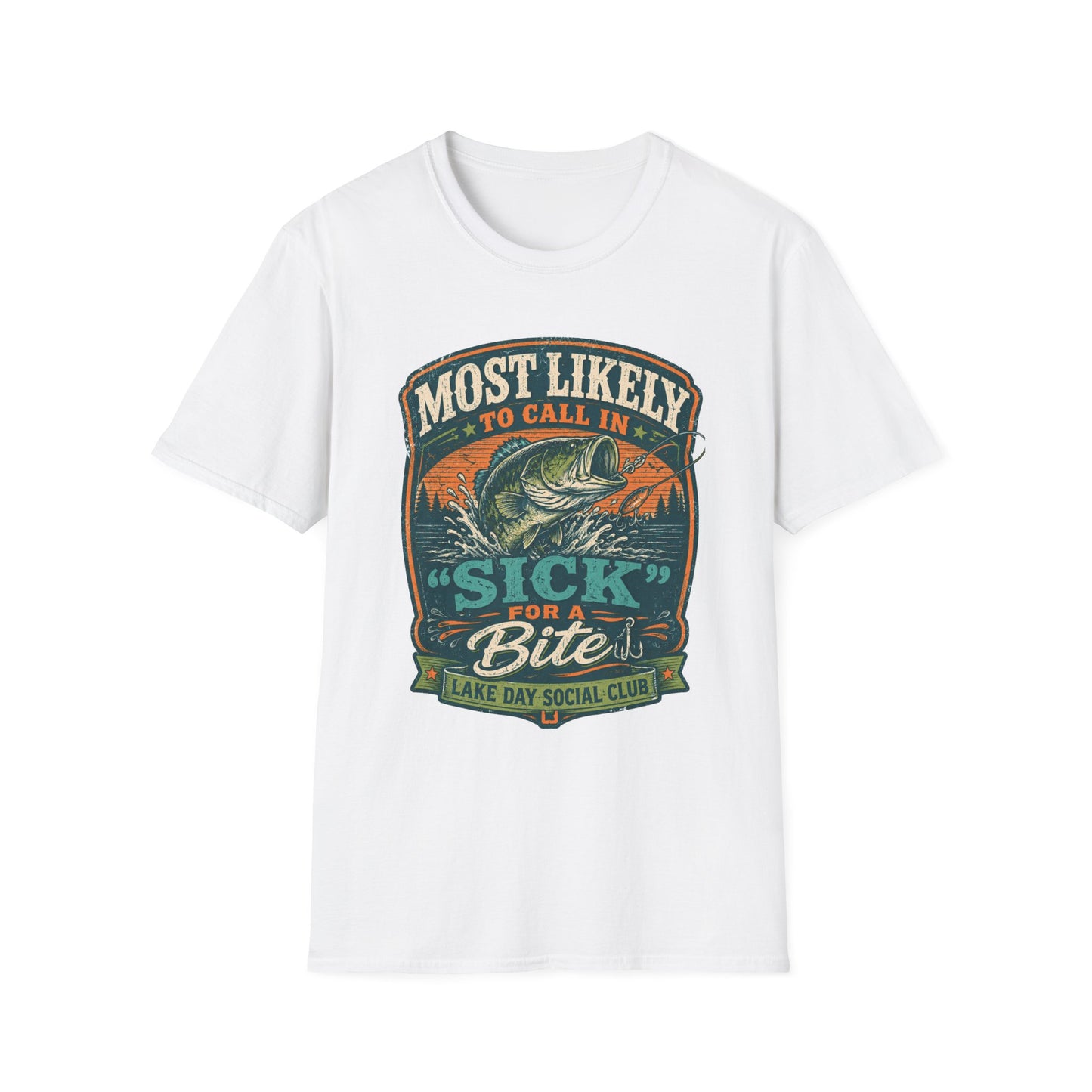 Most Likely To Call In Sick Softstyle Fishing T-Shirt
