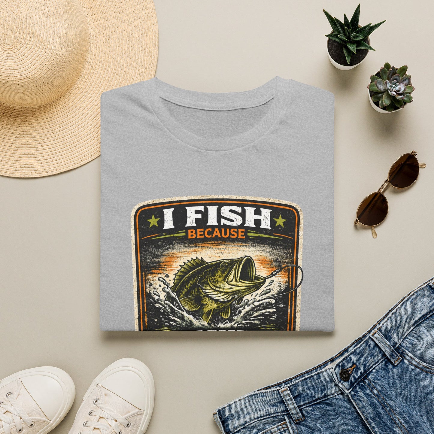 I Fish Because... Softstyle Fishing T-Shirt