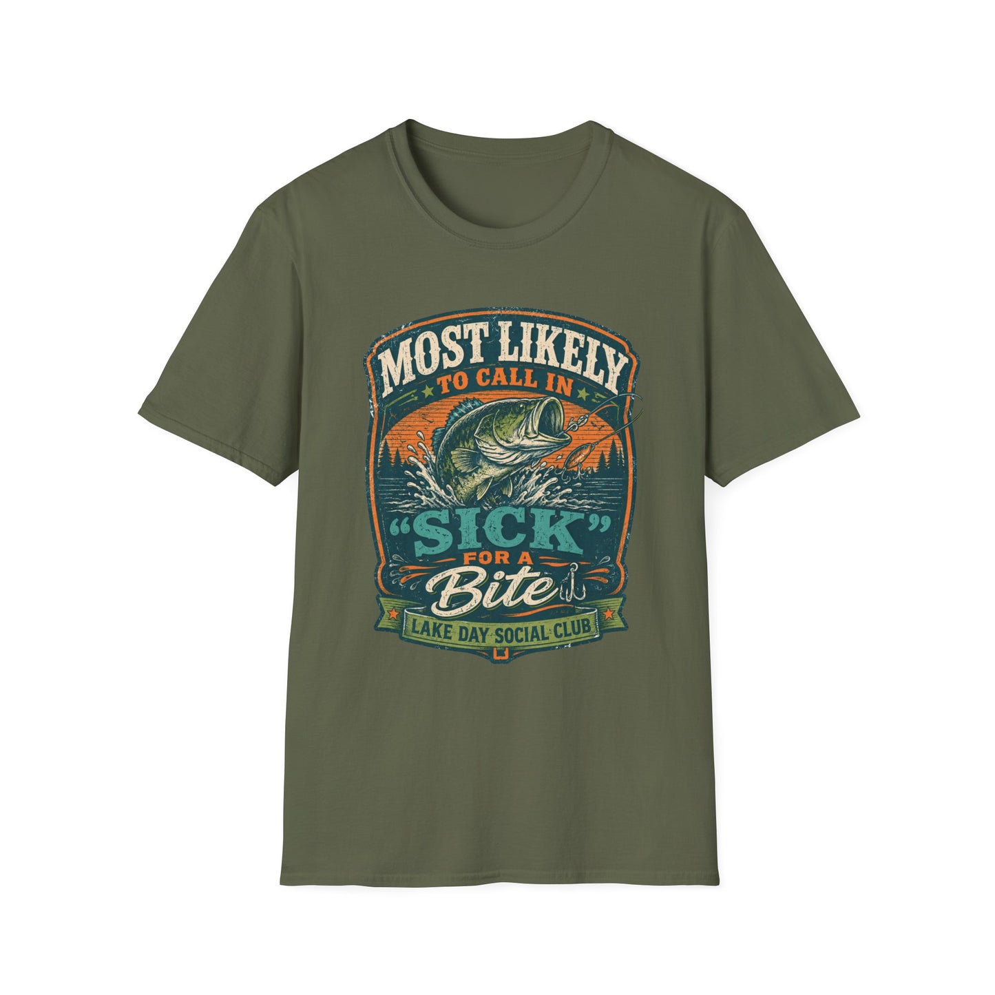 Most Likely To Call In Sick Softstyle Fishing T-Shirt
