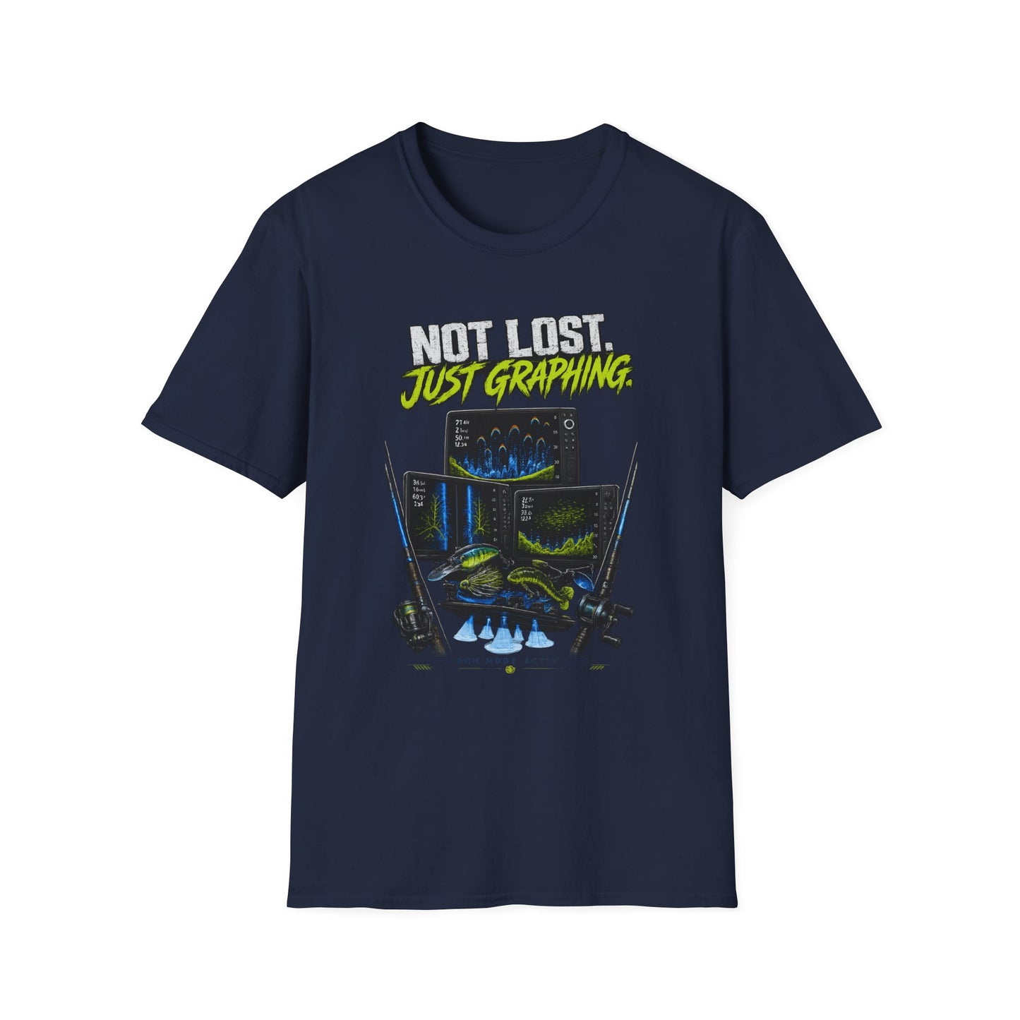 Not Lost Just Graphing Softstyle Fishing T-Shirt