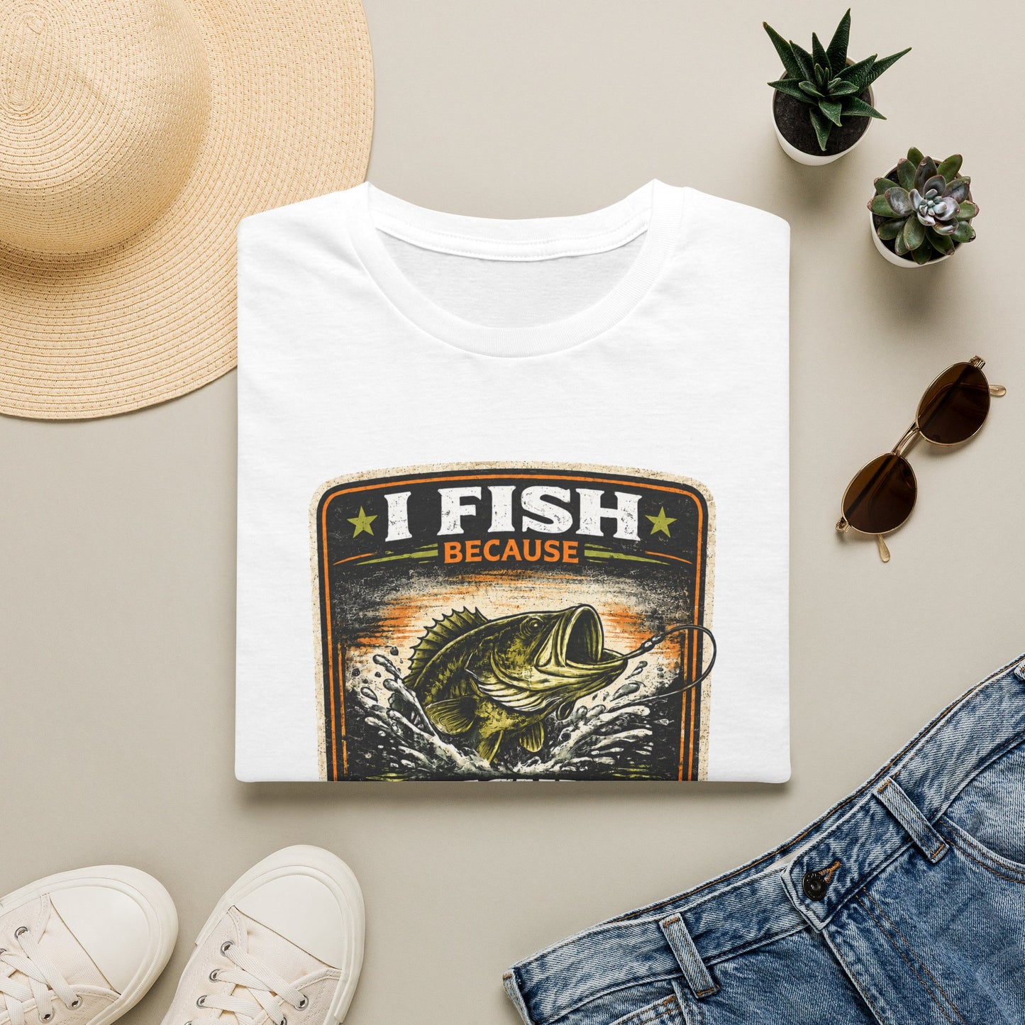 I Fish Because... Softstyle Fishing T-Shirt