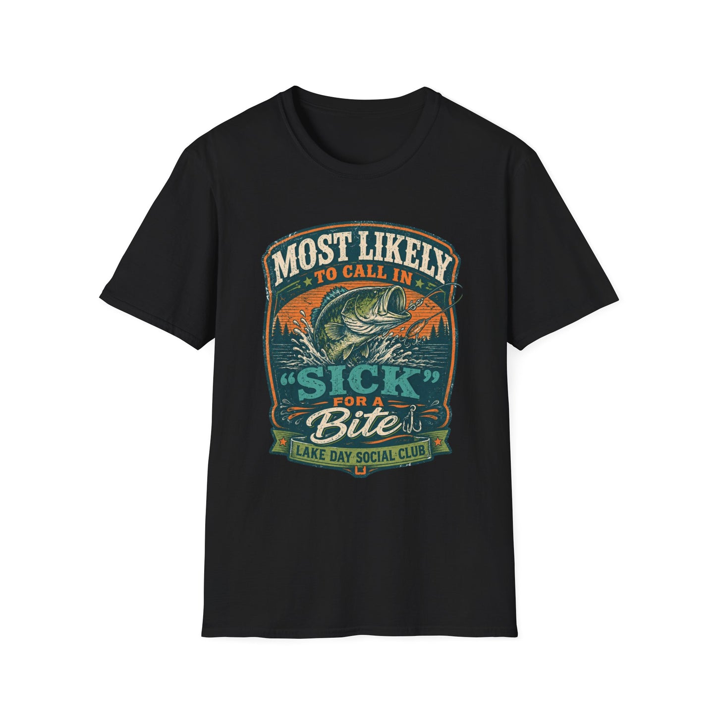 Most Likely To Call In Sick Softstyle Fishing T-Shirt