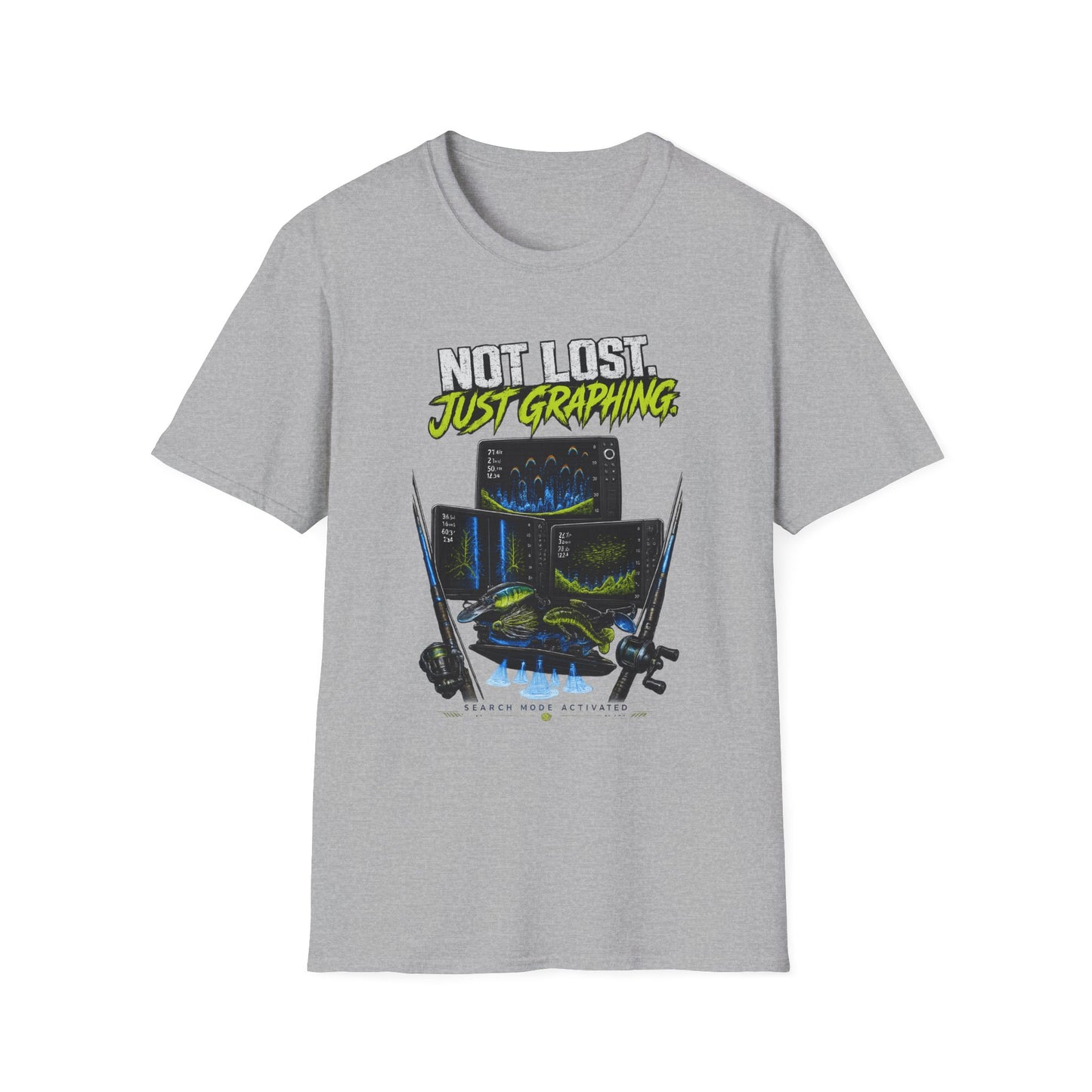 Not Lost Just Graphing Softstyle Fishing T-Shirt