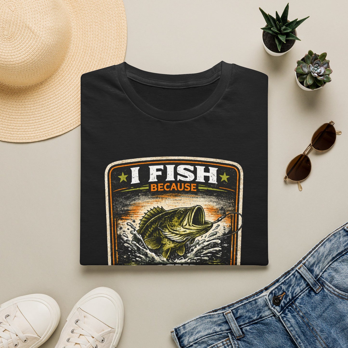 I Fish Because... Softstyle Fishing T-Shirt